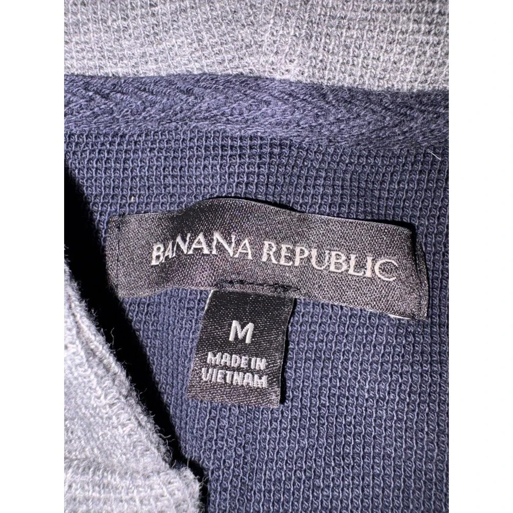 Banana Republic Hoodie Jacket Mens Medium Blue Gray Hooded Long Sleeve Hooded